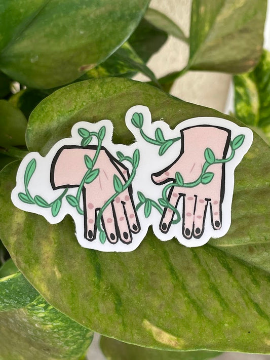 Blossoming/Growing Vine Hands Sticker