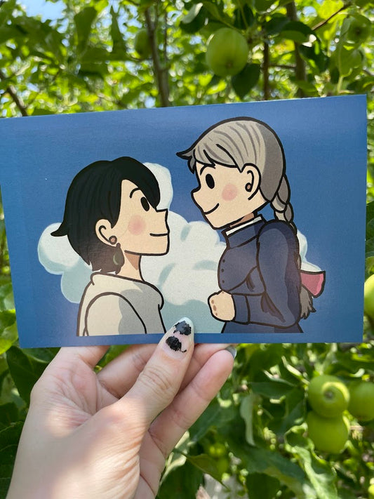 Howl and Sophie Doodle Iconic Scene Print